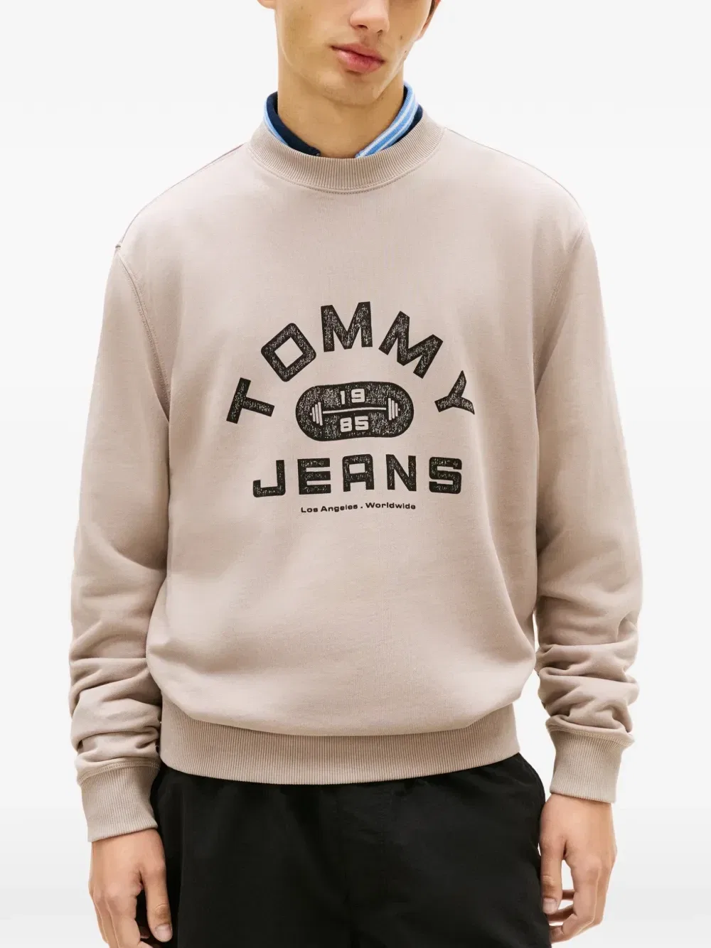Свитшот с логотипом Tommy Hilfiger, бежевый — фото 4