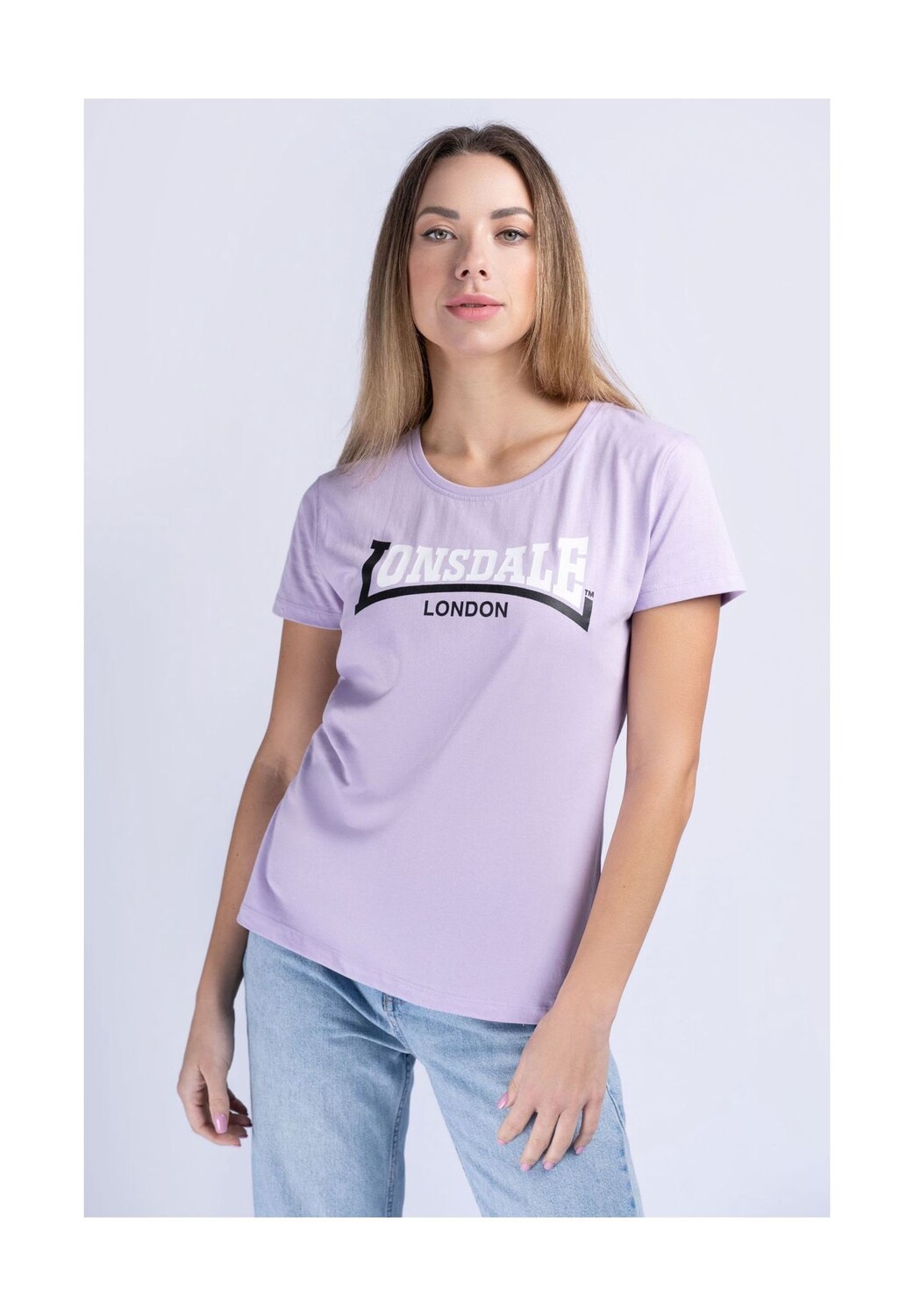 

Женская футболка ACHNAVAST LONSDALE, цвет Lilac/black/white