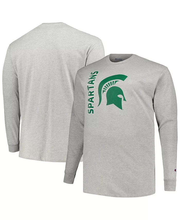 

Мужская футболка с длинным рукавом Michigan State Spartans Big Tall Mascot цвета хизер-серый Champion