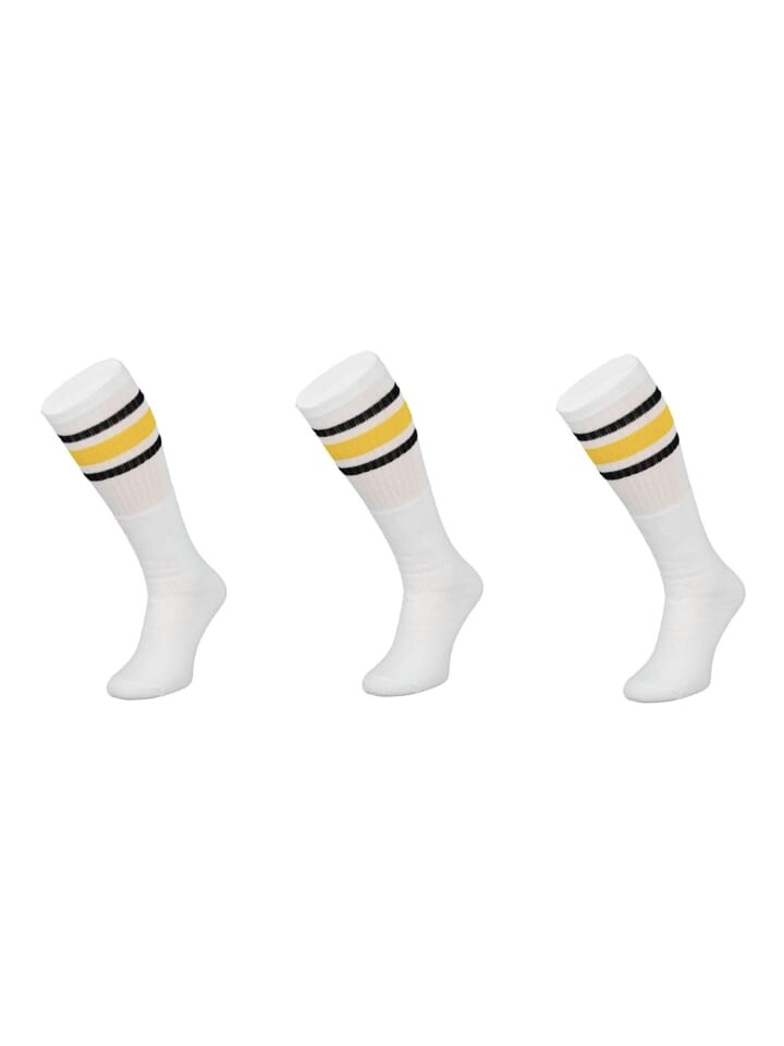 

Носки COFI 1453 Basketsocken Gelb-Schwarz gestreift OneSize Weiß, белый