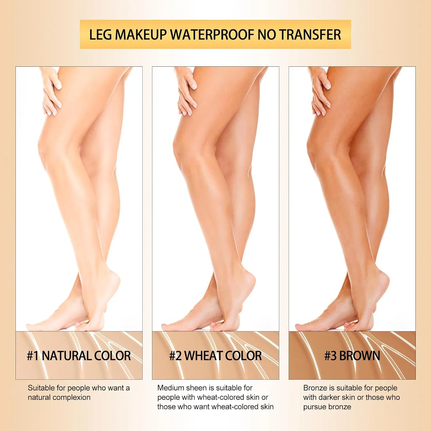 Водостойкий тональный крем для ног и тела «Body Leg Make-Up Waterproof» Broeyoue, Wheat Color — фото 2