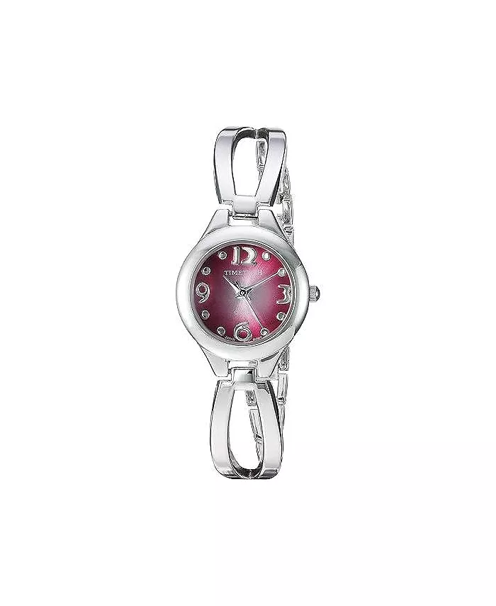 

Женские модные браслетные часы с розовым циферблатом и серебристым браслетом TIMETECH