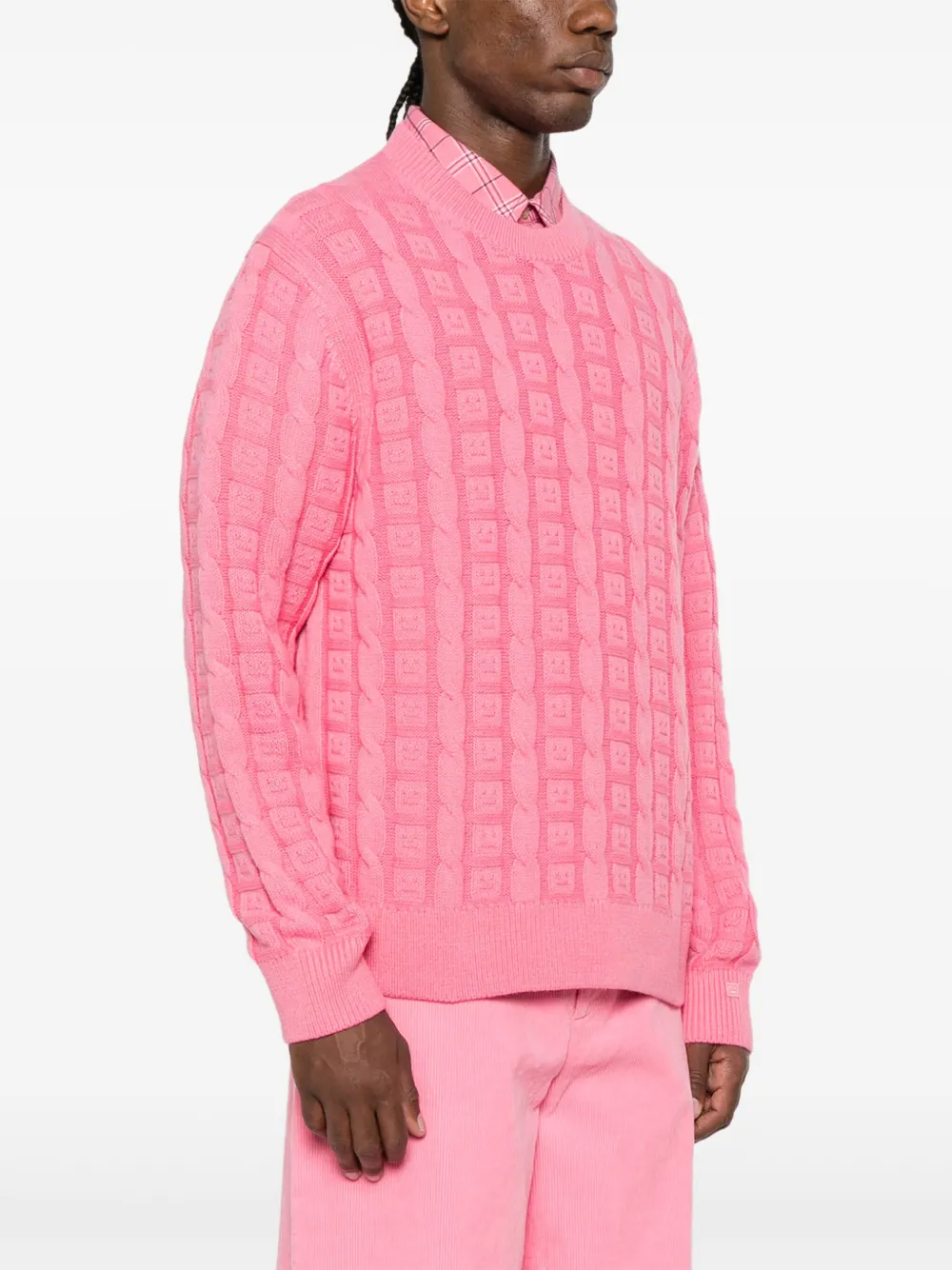 Джемпер фактурной вязки Acne Studios, розовый — фото 4