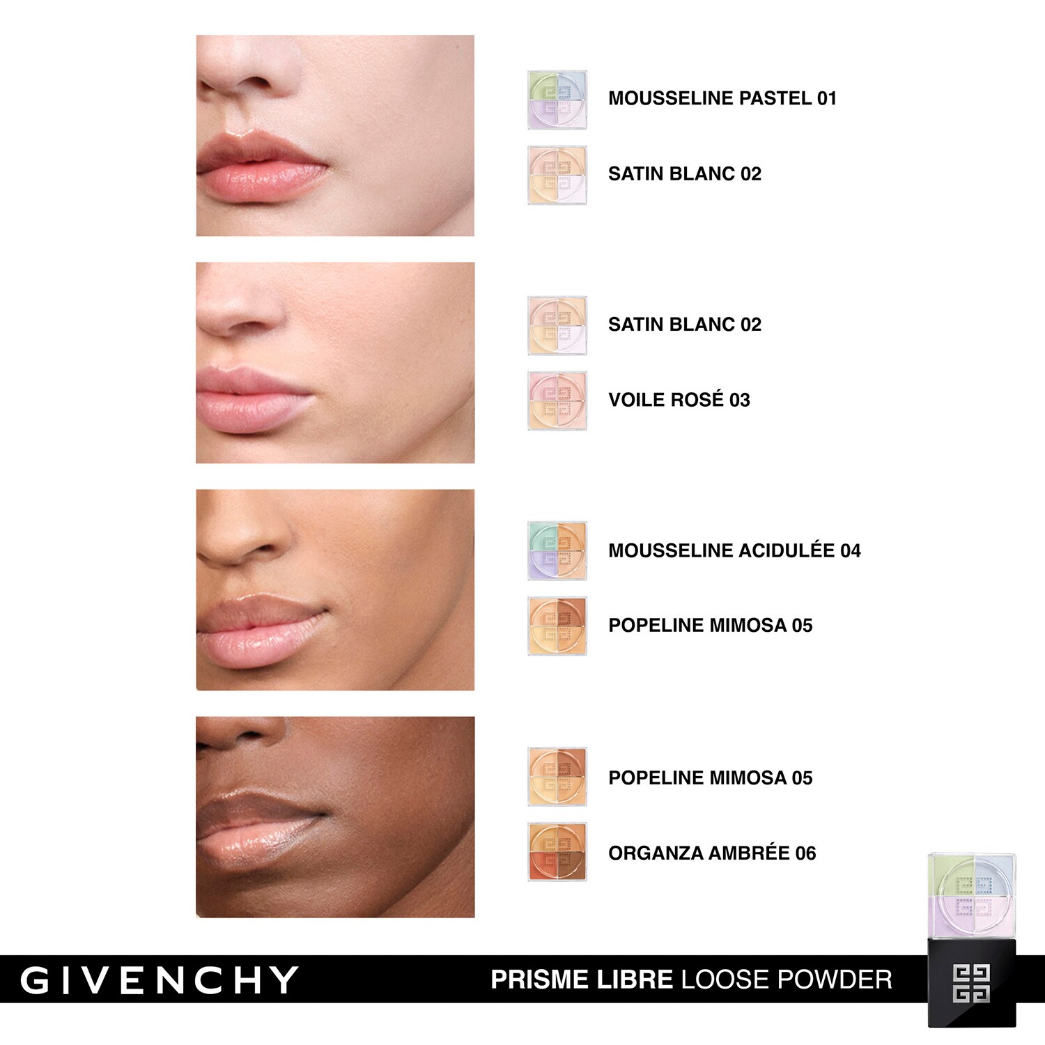 Рассыпчатая фиксирующая и финишная пудра Prisme Libre Givenchy, N03 - Voile Rosé (10 g) — фото 4