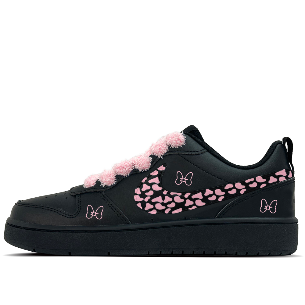 

Кроссовки для скейтбординга Court Borough Velvet Butterfly Shadow Leather Slip Resistant Abrasion Resistant низкие детские Nike, черный