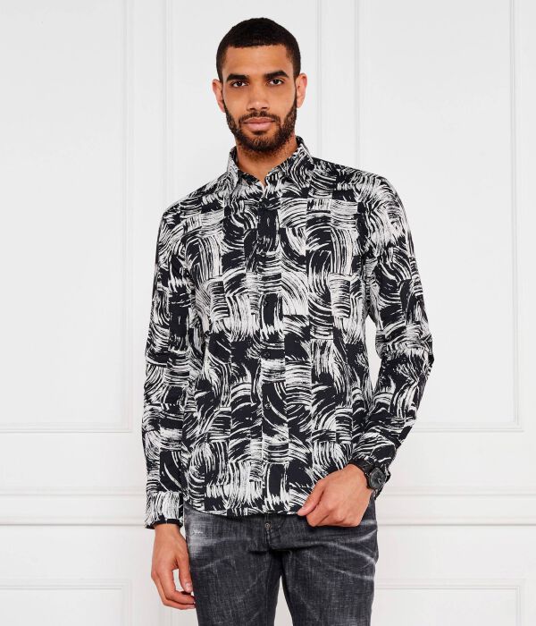 

Рубашка с воротником Slim fit Hugo, черный