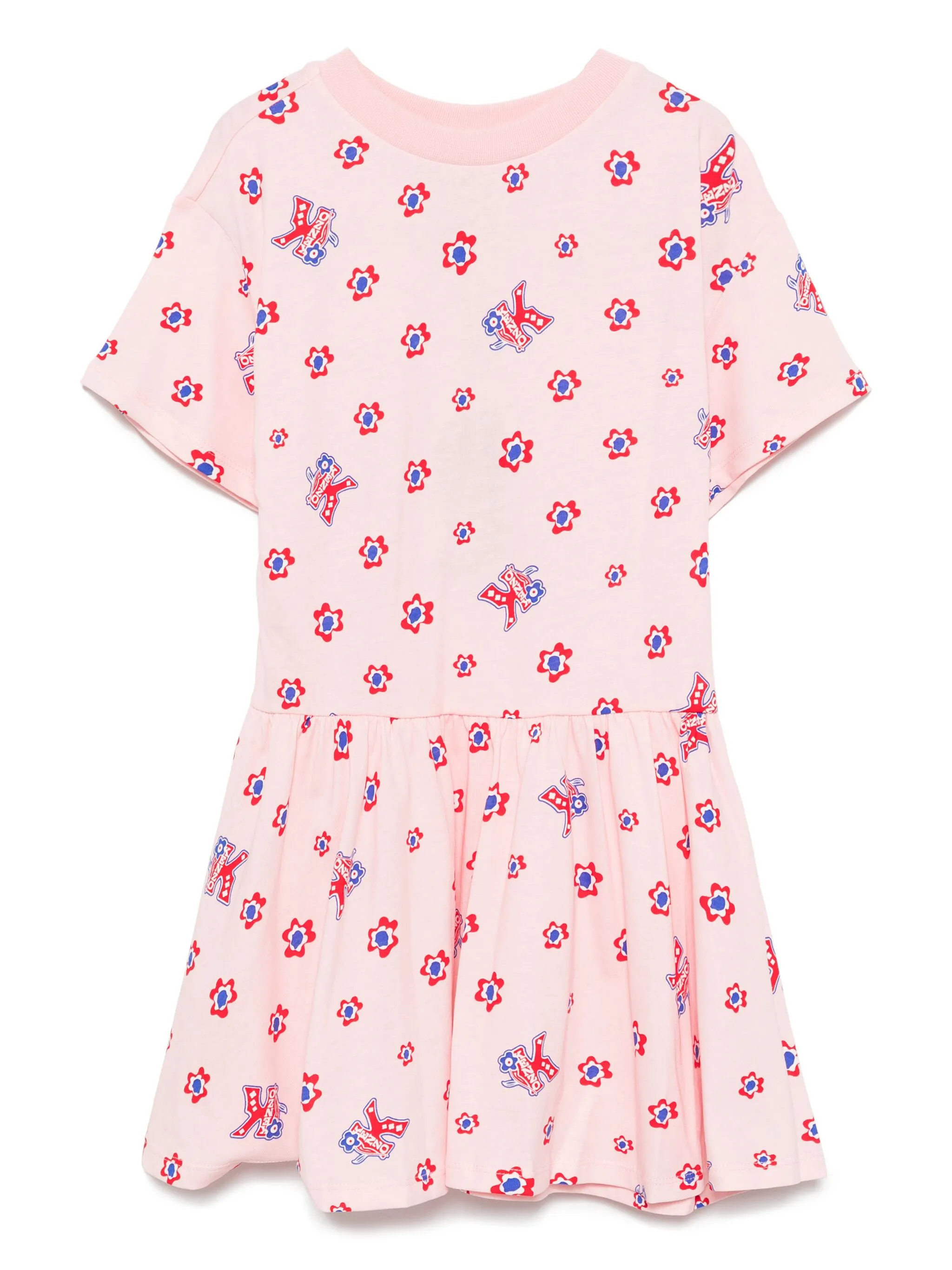 

Платье с графичным принтом Kenzo Kids, розовый