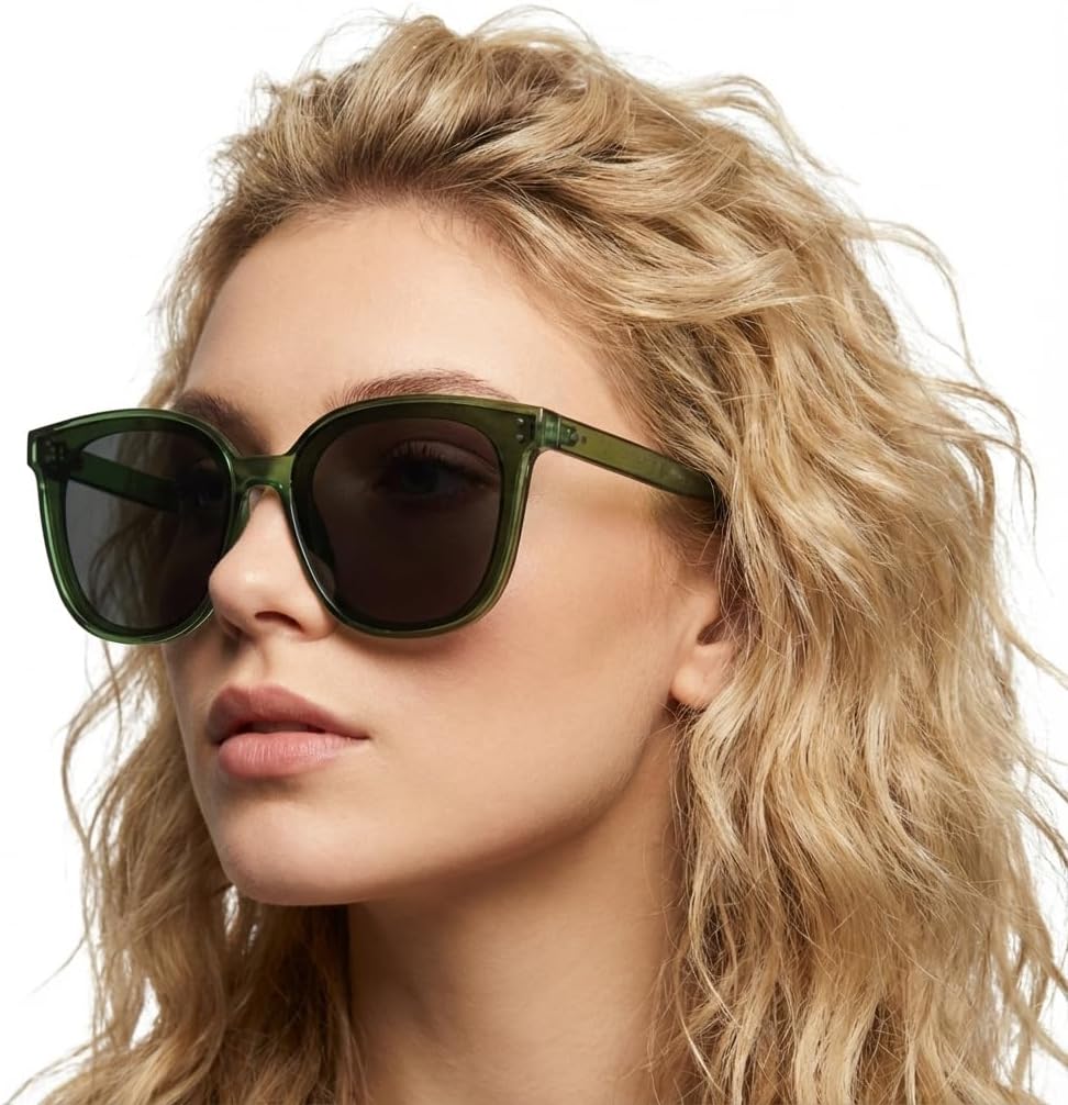 

Женские поляризованные солнцезащитные очки LVIOE с защитой UV400, крупной оправой «кошачий глаз», в стиле ретро, ​​идеально подходят для вождения, рыбалки и активного отдыха, A14 Green Frame / Gray Polarized Lens