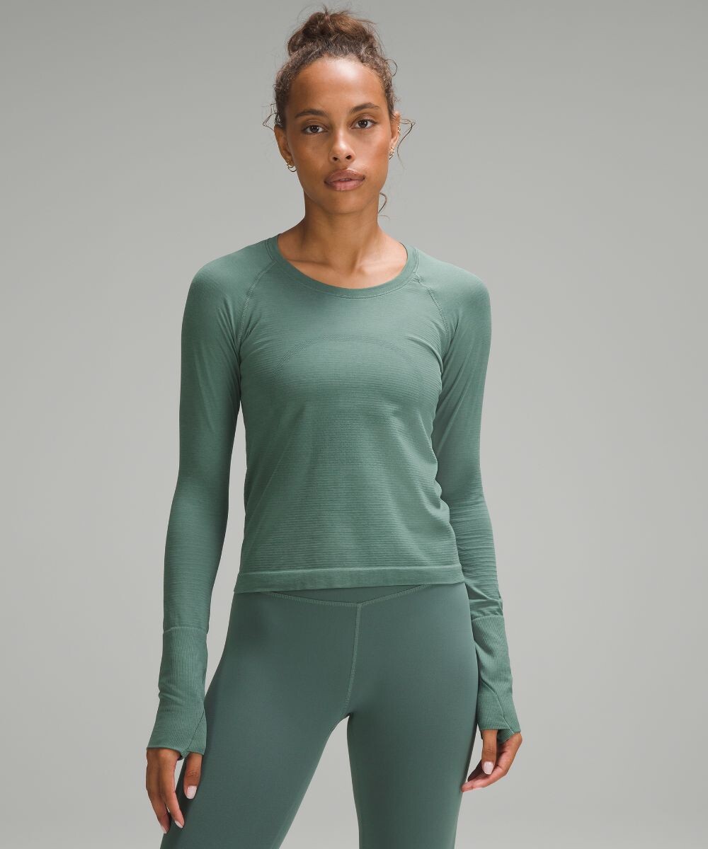 

Рубашка Swiftly Tech с длинными рукавами 2.0 Lululemon, зеленый