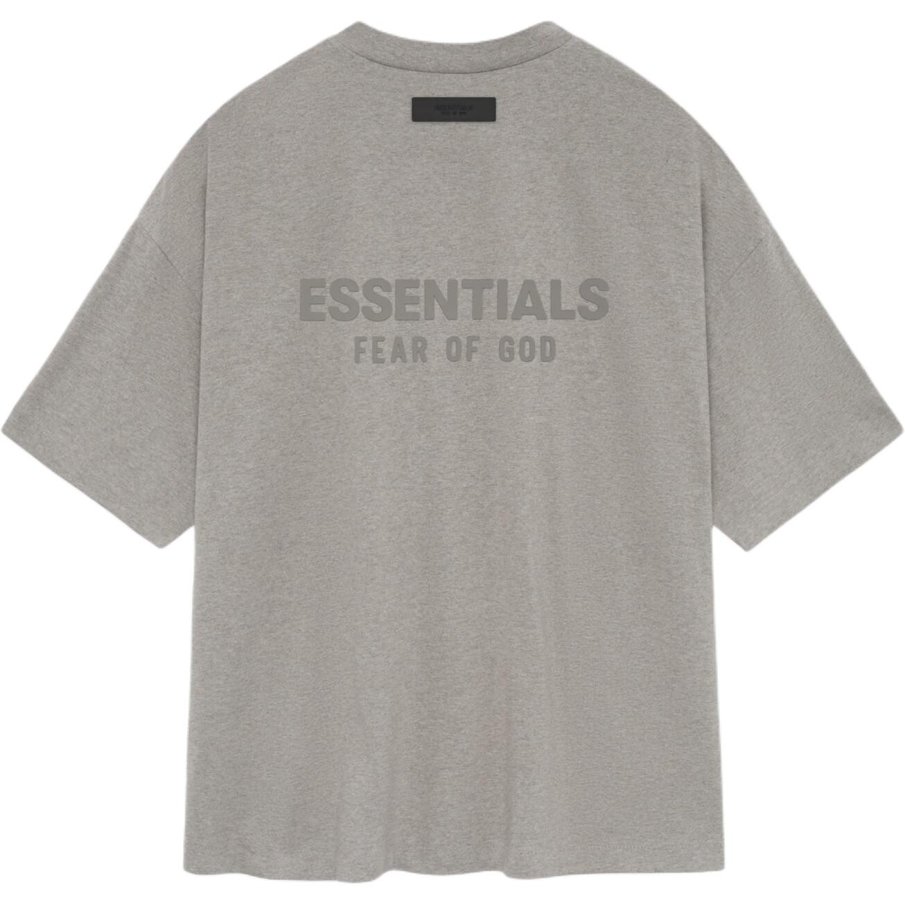 Футболка Fear Of God Essentials с V-образным вырезом, серая — фото 2