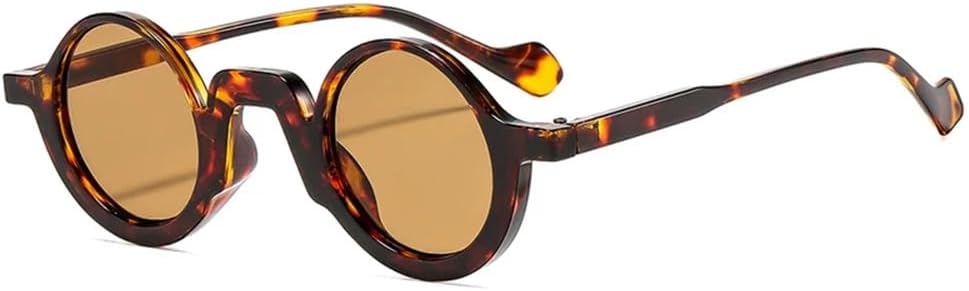 

Солнцезащитные очки UV400 - маленькие круглые, в стиле панк с леопардовым принтом, для женщин и мужчин, для бега и занятий спортом на открытом воздухе UYPTK, Leopard Champagne