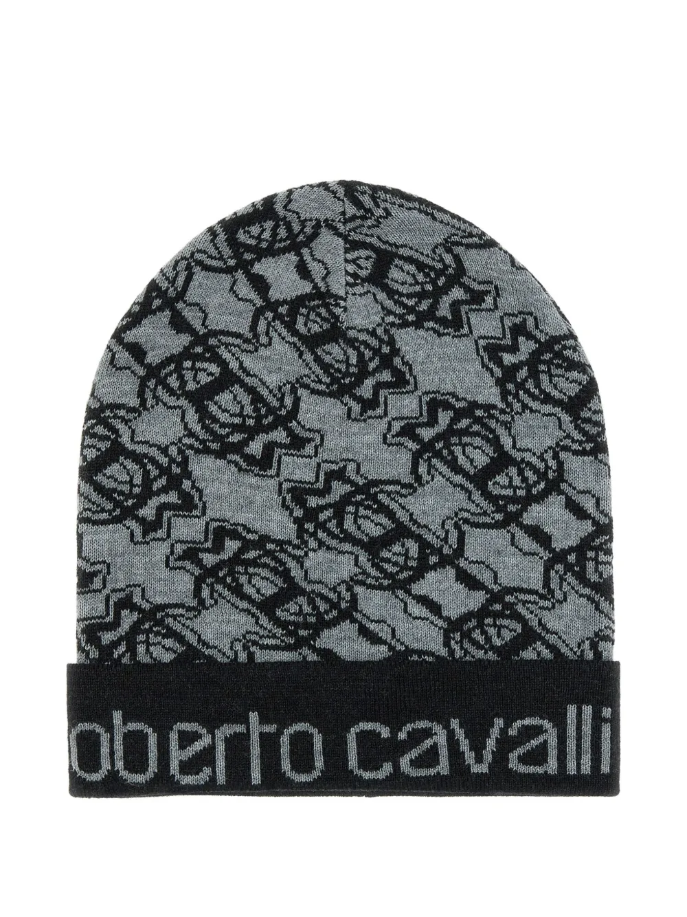 

Шапка бини с монограммой Roberto Cavalli, серый