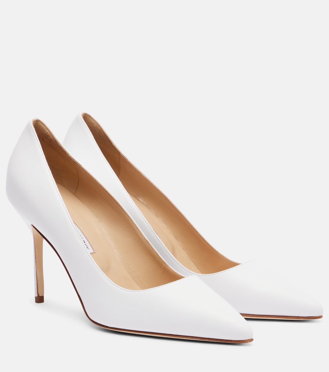 Балетки BB 90 из кожи Manolo Blahnik, 1012 Whit