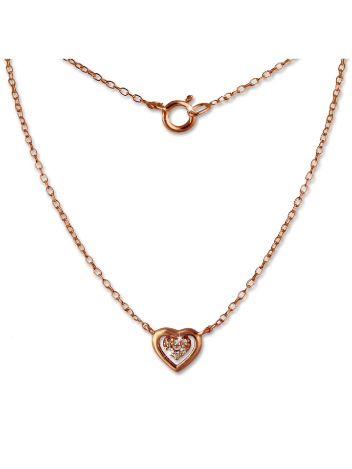 

SilberDream Колье, серебро 925 пробы, позолота (розовое золото 333 пробы), цепочка якорного плетения, приблизительно 45 см