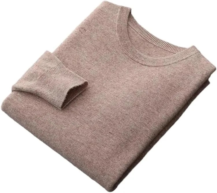 

Свитер из 100% мериносовой шерсти мужской с круглым вырезом и длинными рукавами