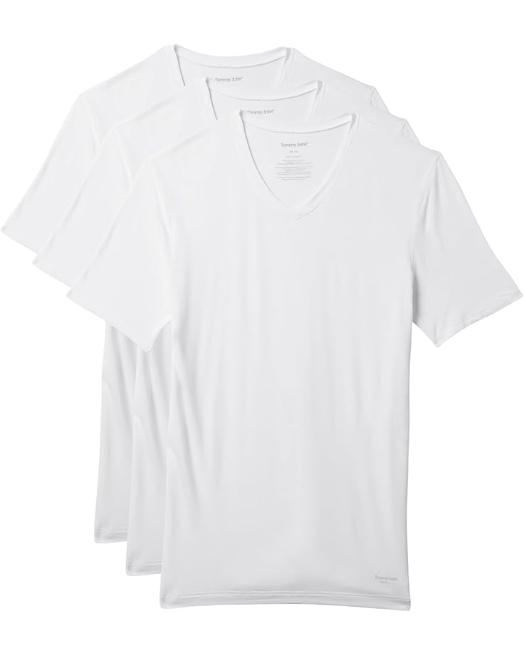 

Рубашка Tommy John Second Skin Modal V-Neck Stay Tucked Undershirt 3-Pack, белый