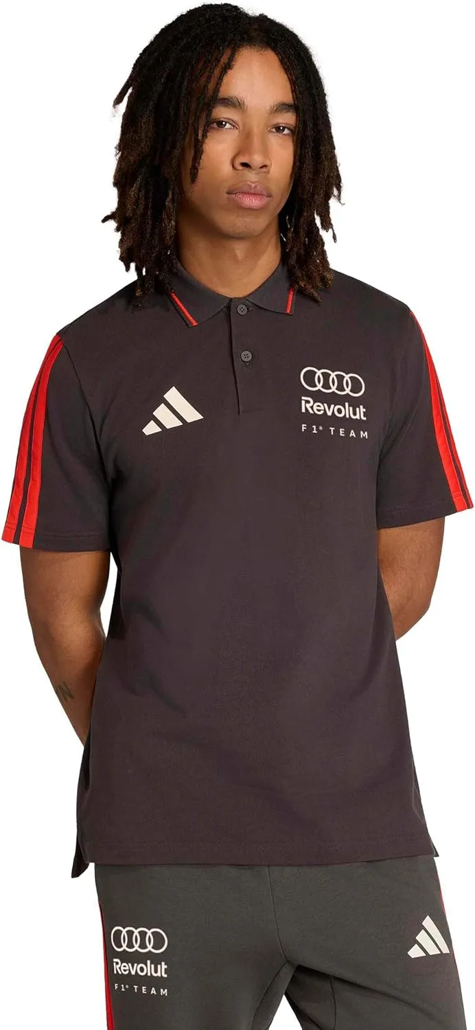 Футболка-поло Adidas Alphaskin для мужчин Audi Formula One Team, черный