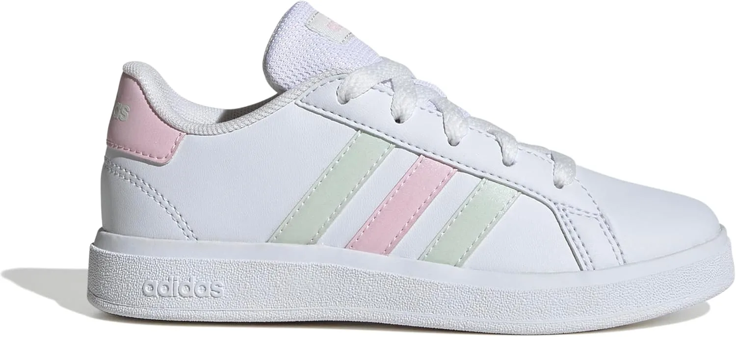 Теннисные кроссовки унисекс Kinder Grand Court Lifestyle на шнуровке, теннисные кроссовки adidas, белый — фото 2
