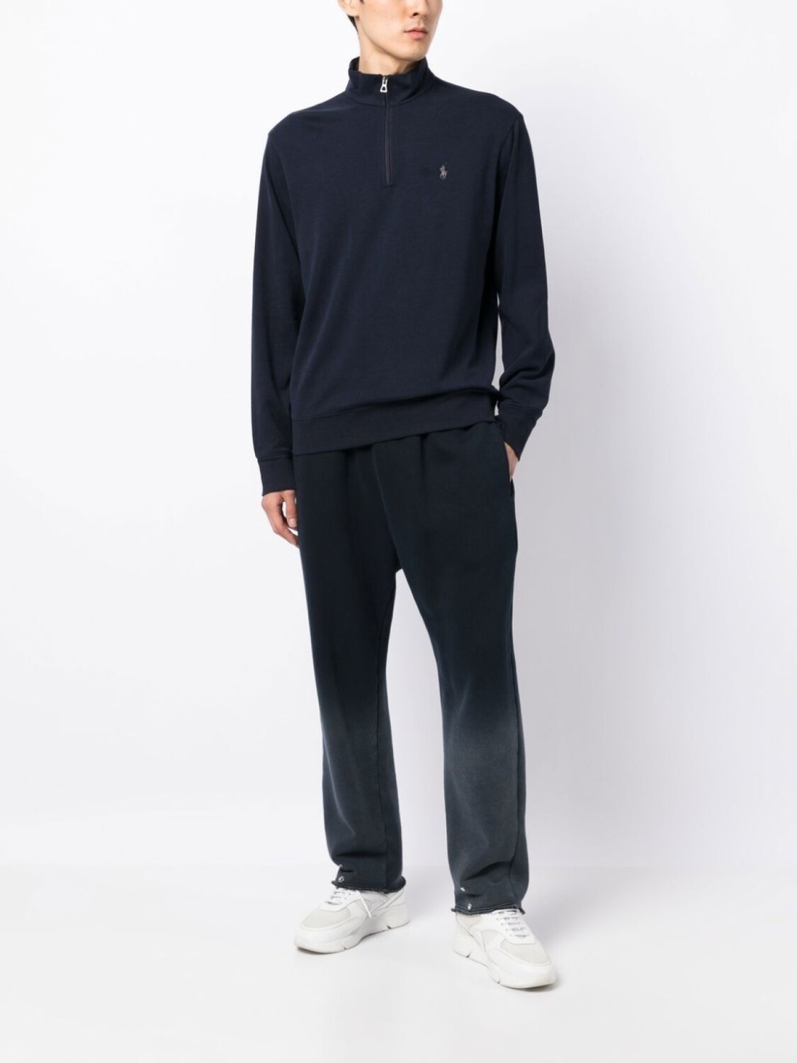 Polo Ralph Lauren пуловер из джерси с воротником на молнии, синий — фото 2