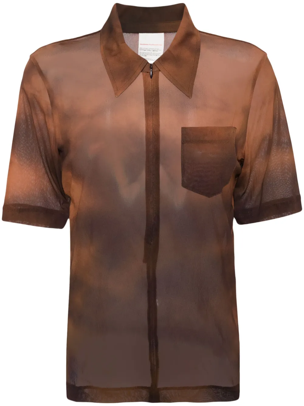 

Блузка на молнии с абстрактным узором Stockholm Surfboard Club, коричневый