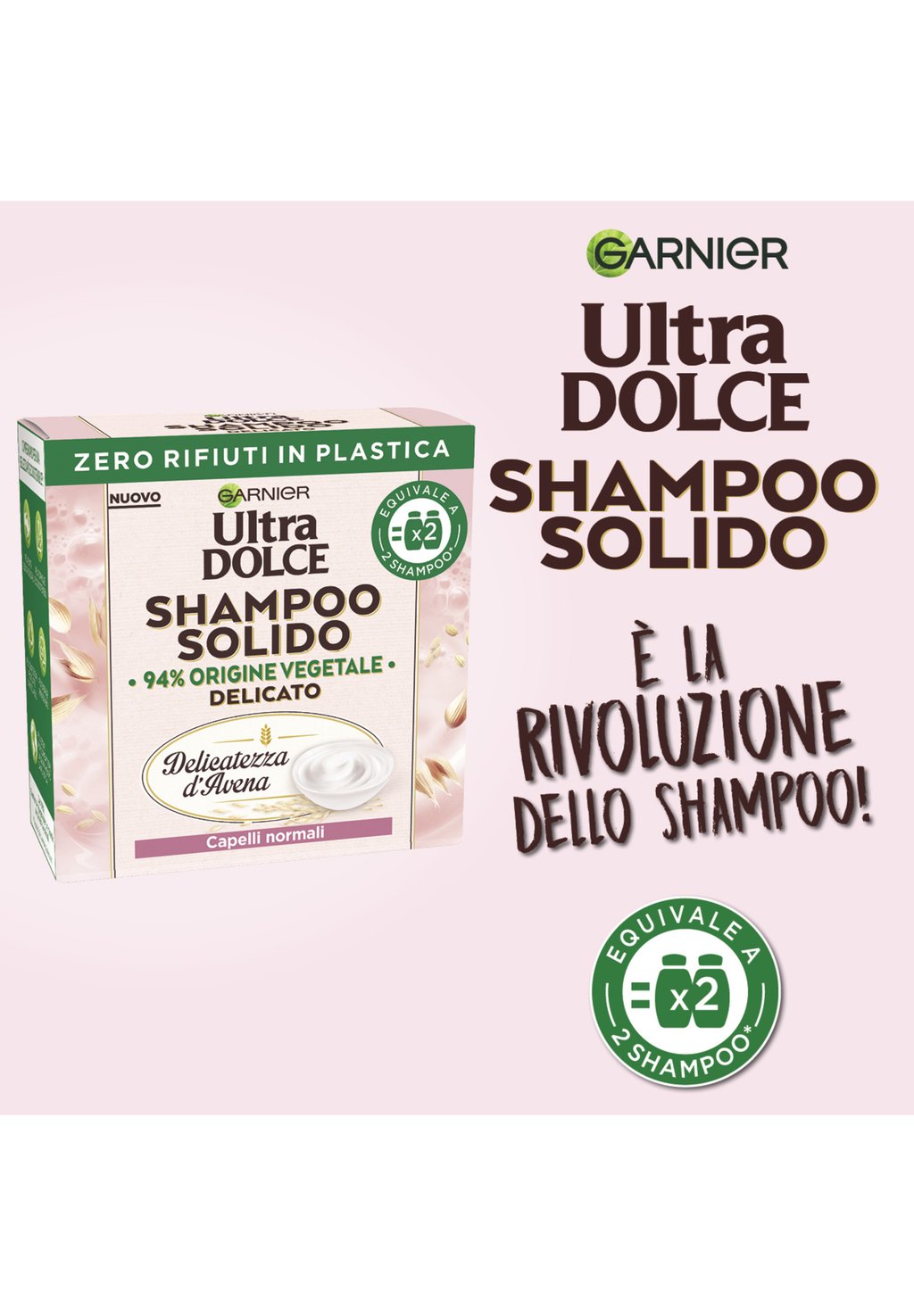 

3 ПАКЕТА Ultra Dolce Shampoo Solido Delicatezza D’Avena, Per Cute Sensibile E Capelli Delicati, Con Packaging 100% Ecologico PlasticпрозрачныйFree, 60 Gr Garnier, Шампунь Garnier,