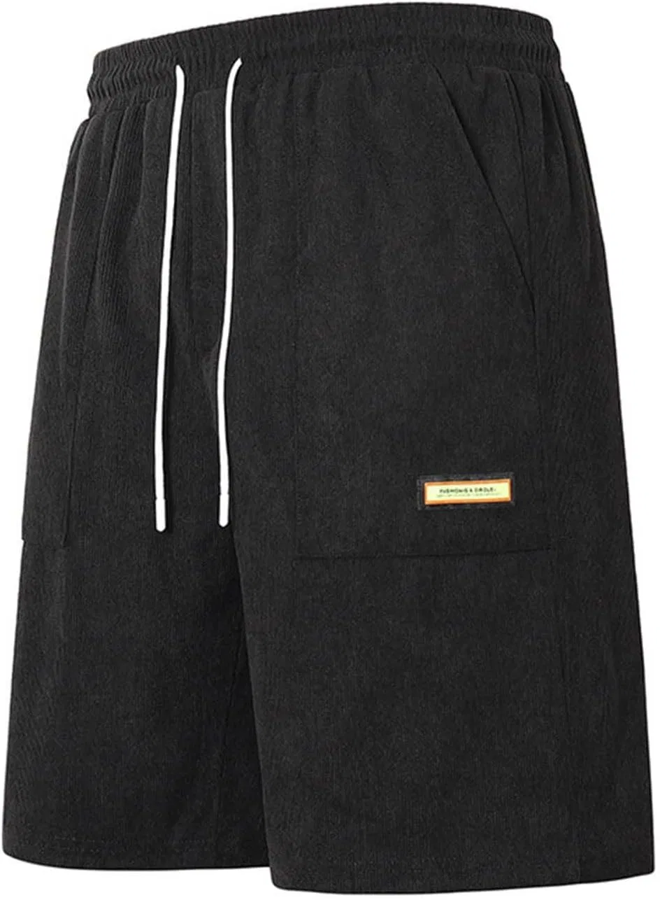 Шорты Active Corduroy Elastic Waist Drawstring Black