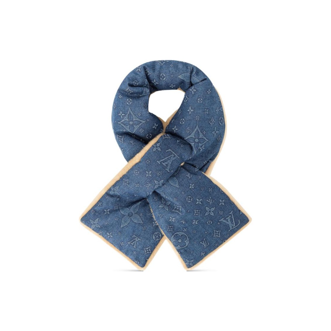 

LOUIS VUITTON Шерстяной вязаный шарф мужской синий, Blue