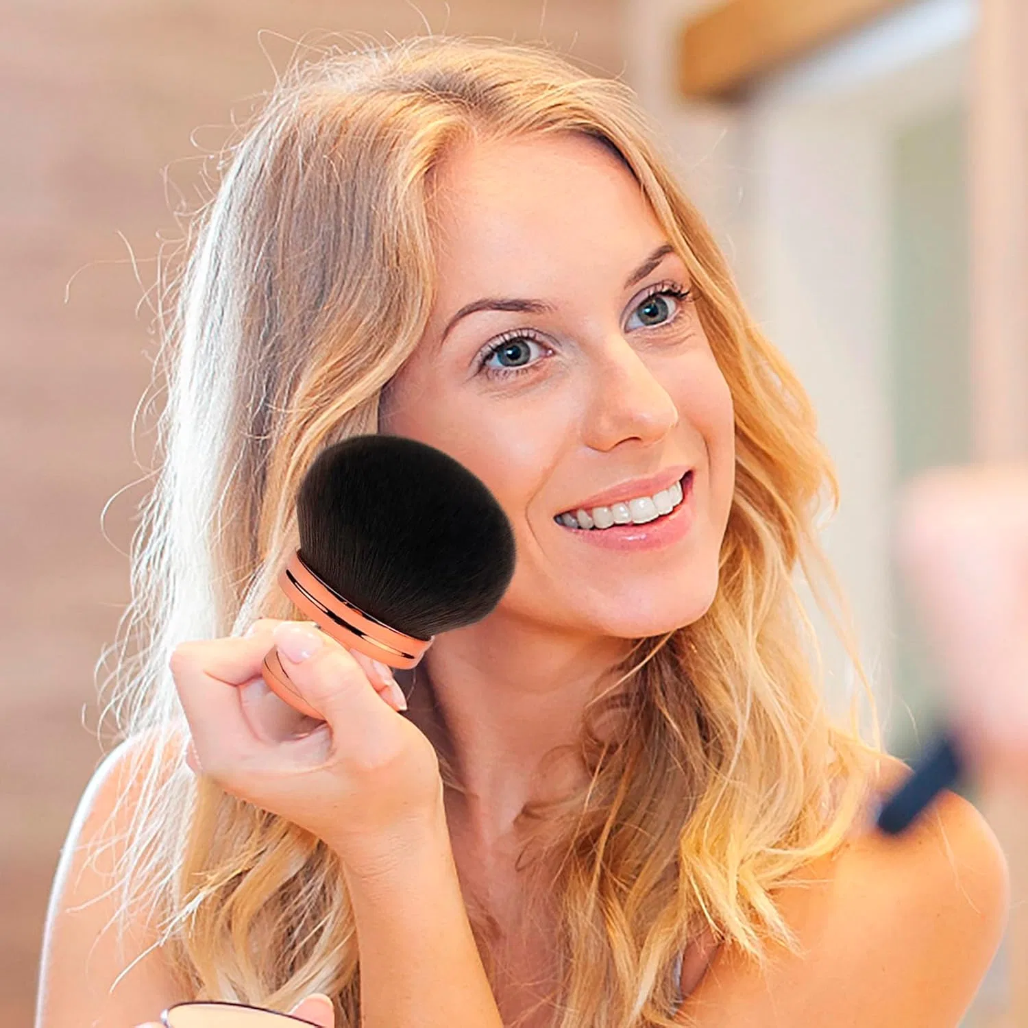 Кисть для тела для автозагара и бронзера, BLOWEST, 3-дюймовая широкая головка, золотисто-черная — фото 3