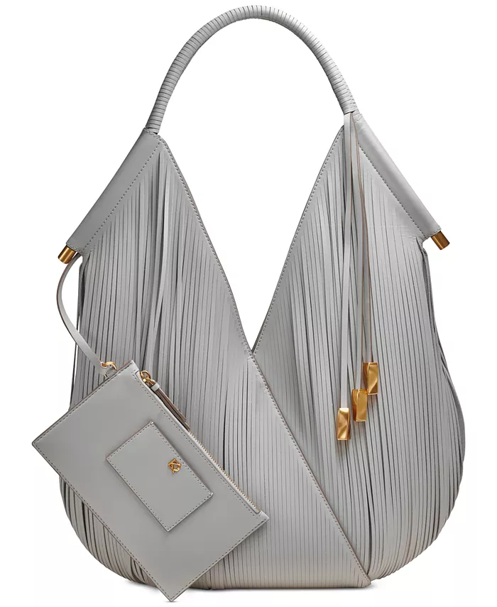 

Сумка Baldwin Large с лазерной резкой и круглой ручкой, обтянутой кожей Donna Karan New York, серый