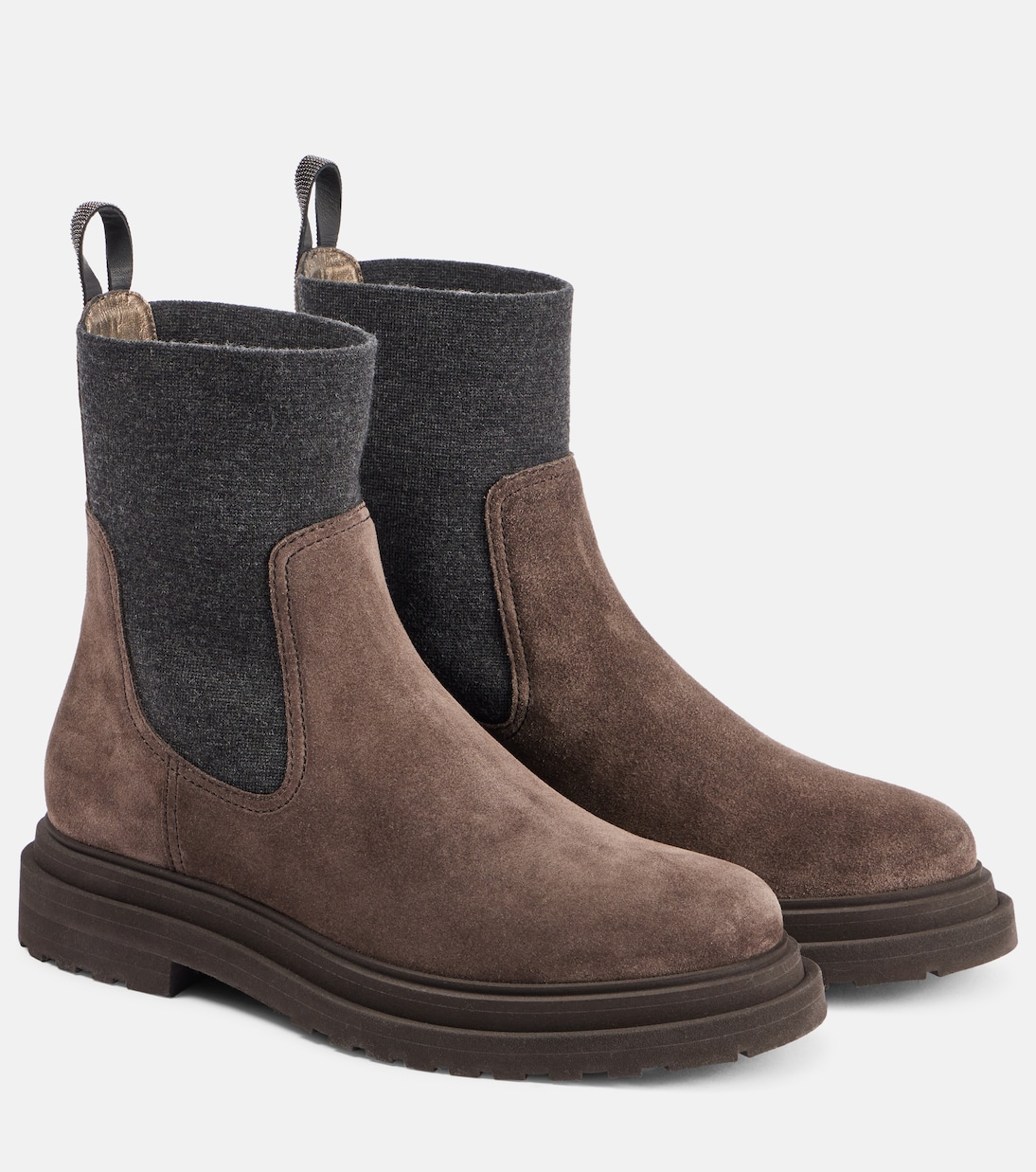 Замшевые ботильоны Brunello Cucinelli, Corvino
