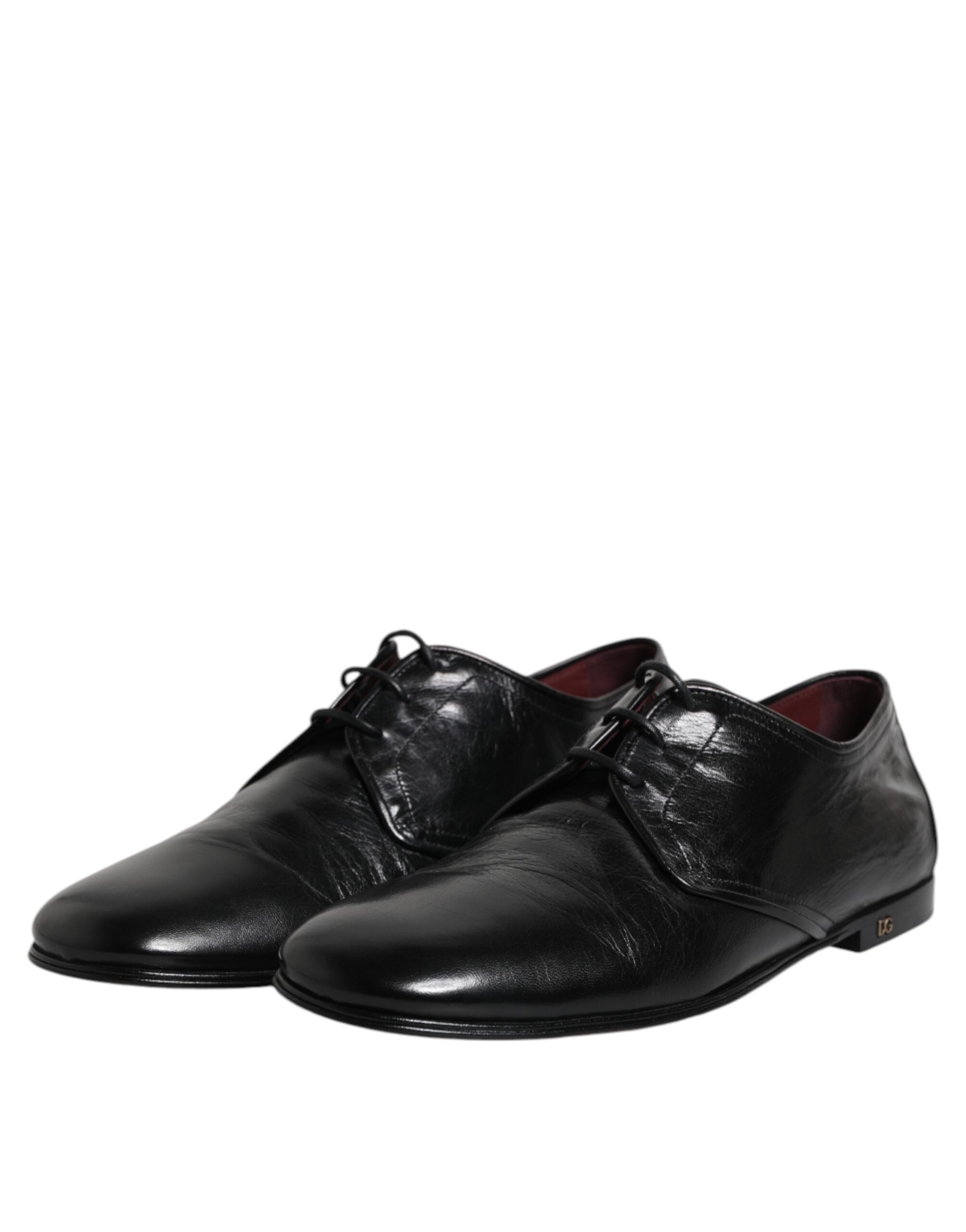 Черные кожаные туфли-дерби на шнуровке, деловые туфли Dolce & Gabbana, Black — фото 4