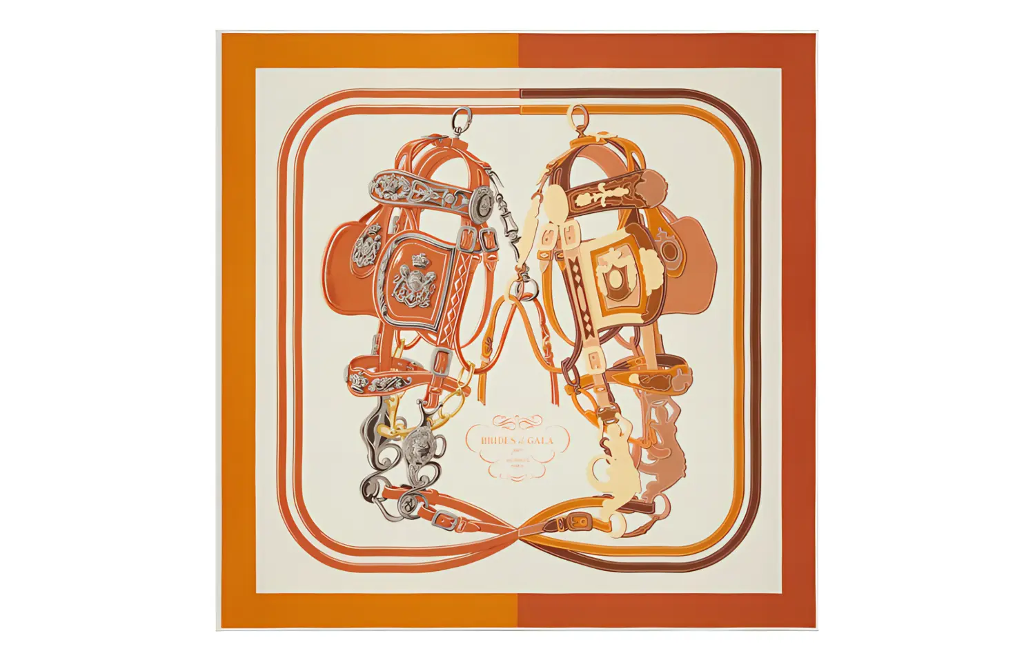 

Hermes Гламурный стиль: шелковые шарфы с цветочным принтом, унисекс, оранжевые