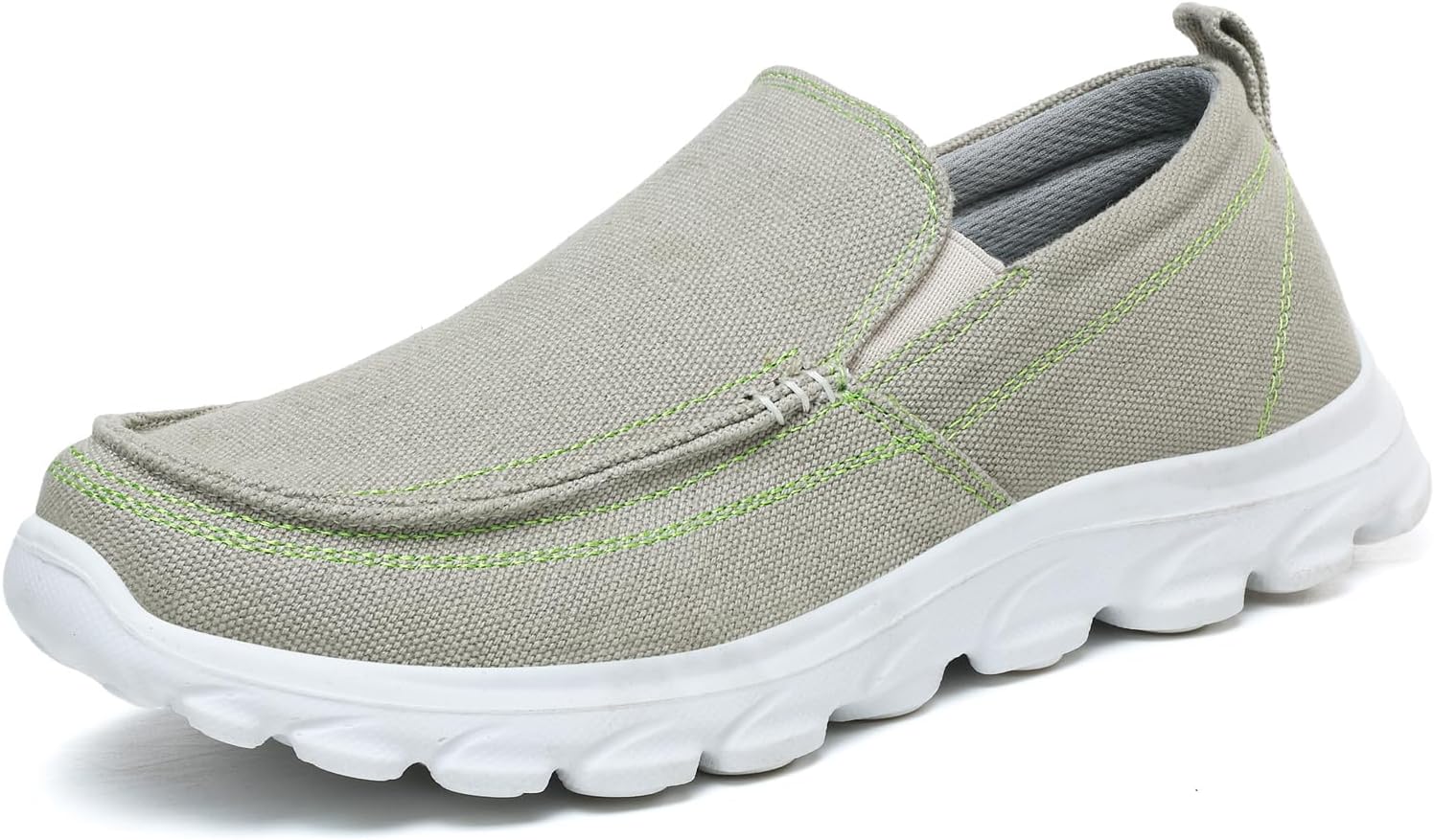 

Мужские летние лоферы JSWEI, машинная стирка, шнуровка, повседневные слипоны, легкие, удобные с мягкой подошвой, для прогулок и путешествий, на пляж, подарок для мужчин, растягивающиеся лоферы, серый