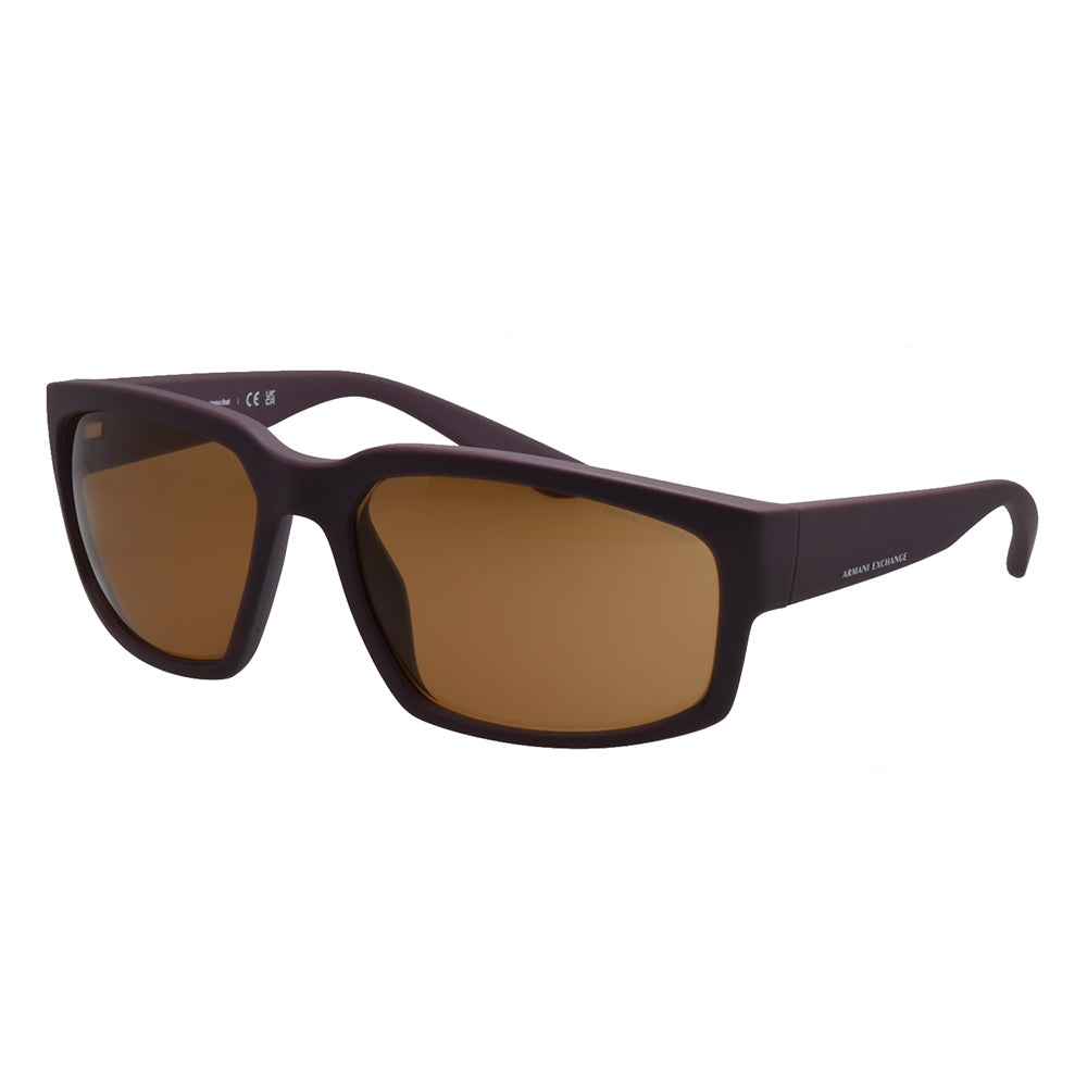 

Armani Exchange AX 4142SU 834773 61 мм унисекс прямоугольные солнцезащитные очки, цвет matte bordeaux