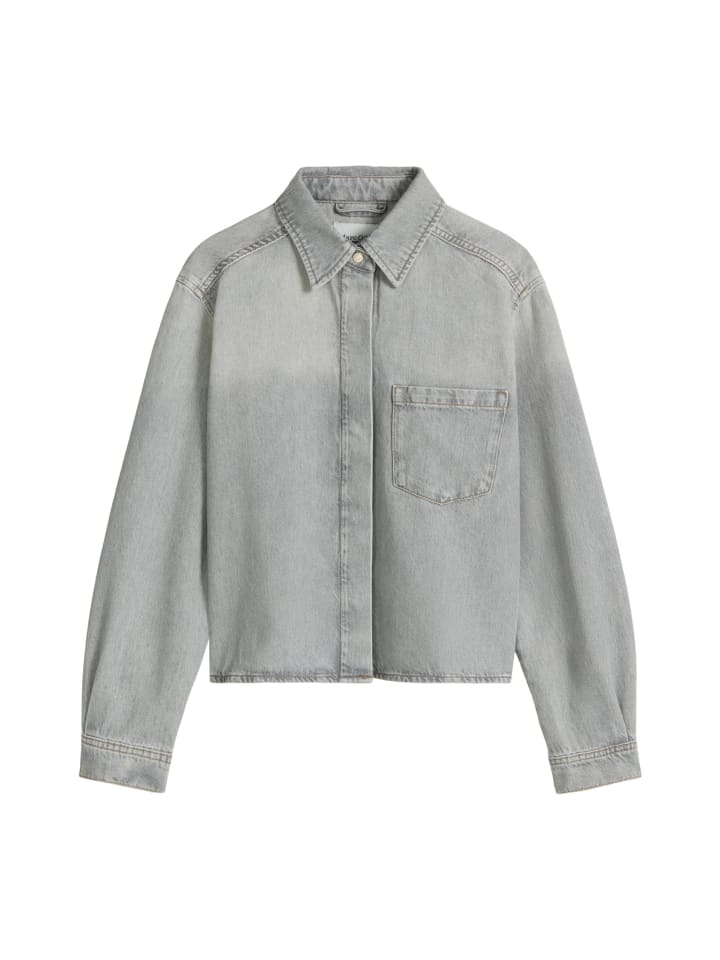 

Marc O'Polo DENIM Свободная джинсовая рубашка светло-серого цвета