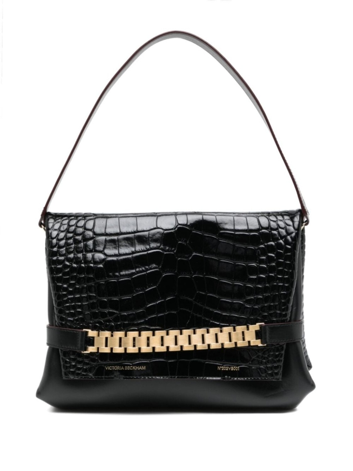 

Victoria Beckham Classic Chain embossed-crocodile clutch bag, черный