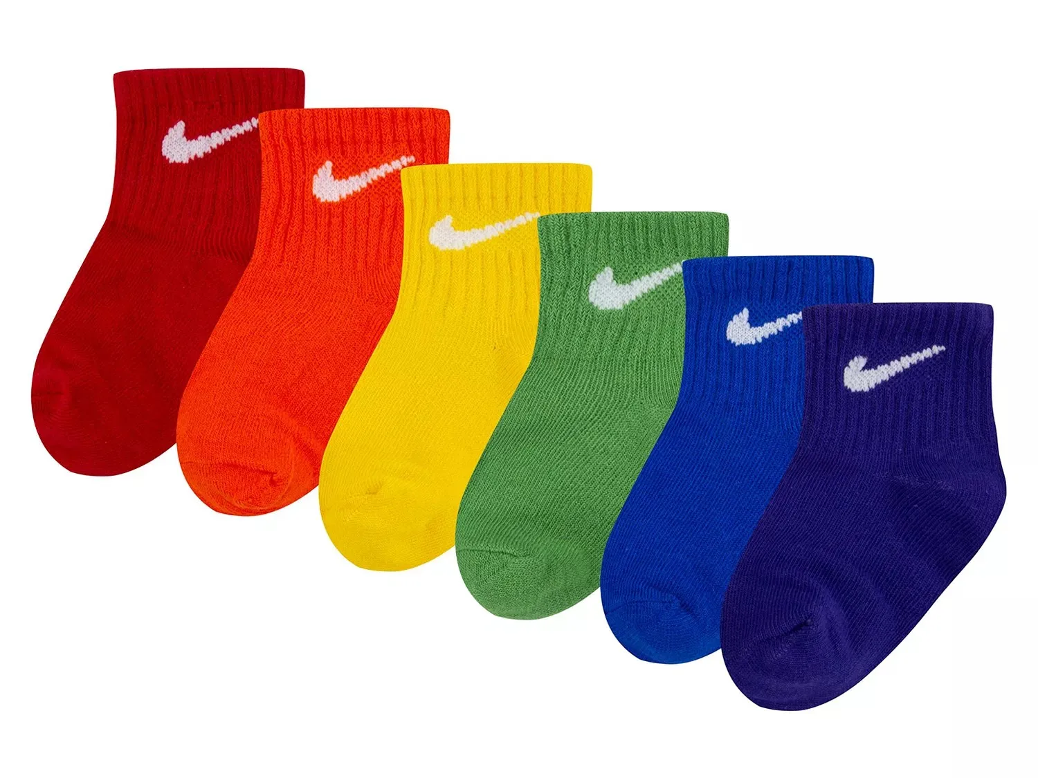 

Детские носки Nike Solid Quarter Ankle Socks — 6 шт. в упаковке, разноцветные