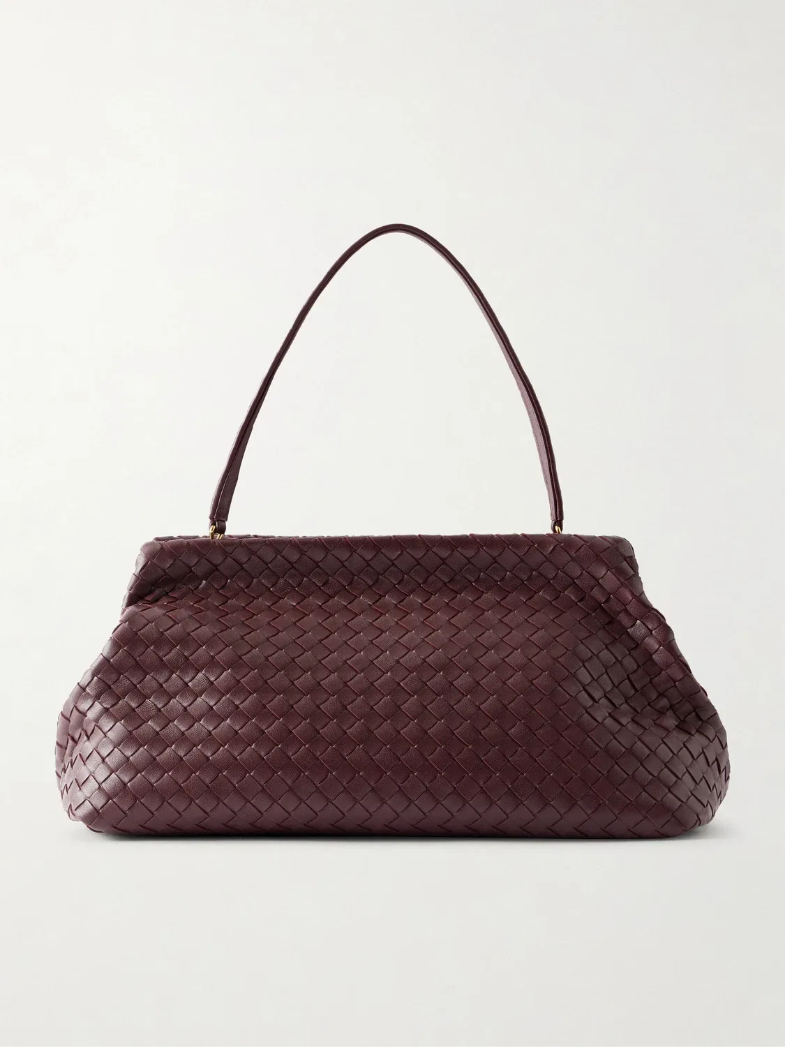 Плетеная кожаная сумка через плечо BOTTEGA VENETA, бордовый