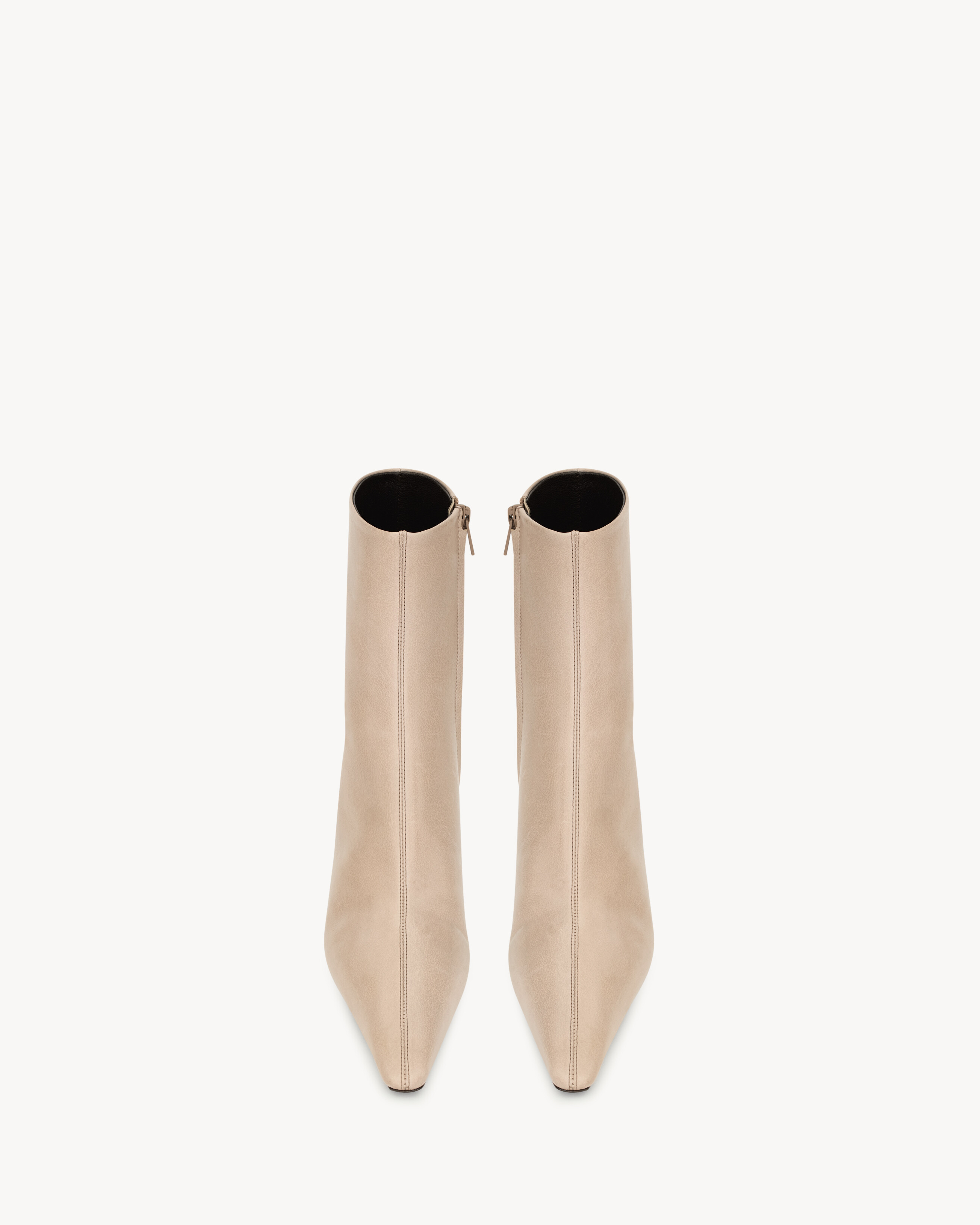 Ботильоны ASHLEY из гладкой кожи Saint Laurent, бежевый — фото 2