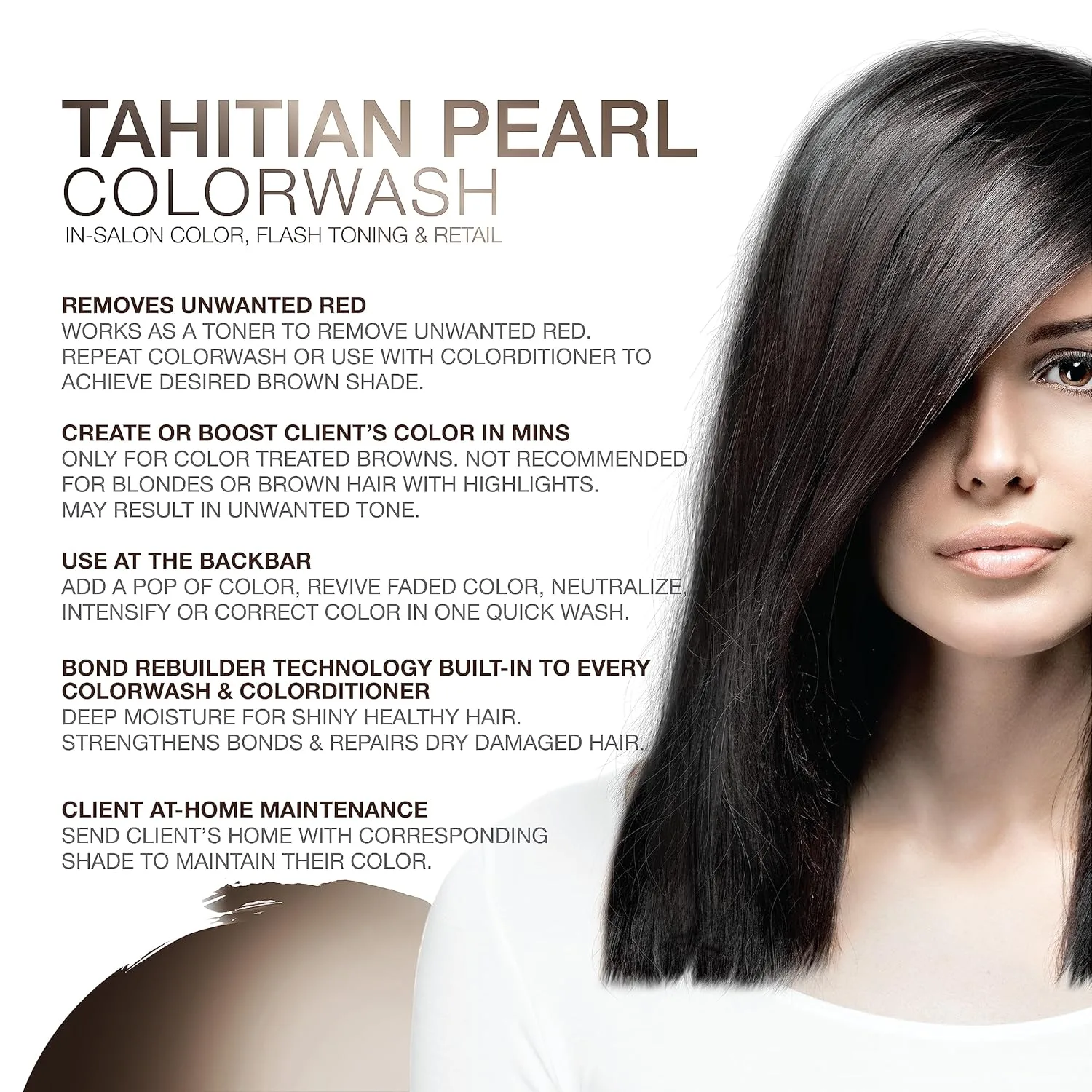 Шампунь Celeb Luxury Colorwash Color Depositing Shampoo - освежитель цвета, веганская краска для волос, средство для восстановления связей Bondfix, Viral и Gem Lites., Gem Lites Brown Tahitian Pearl Colorwash — фото 2
