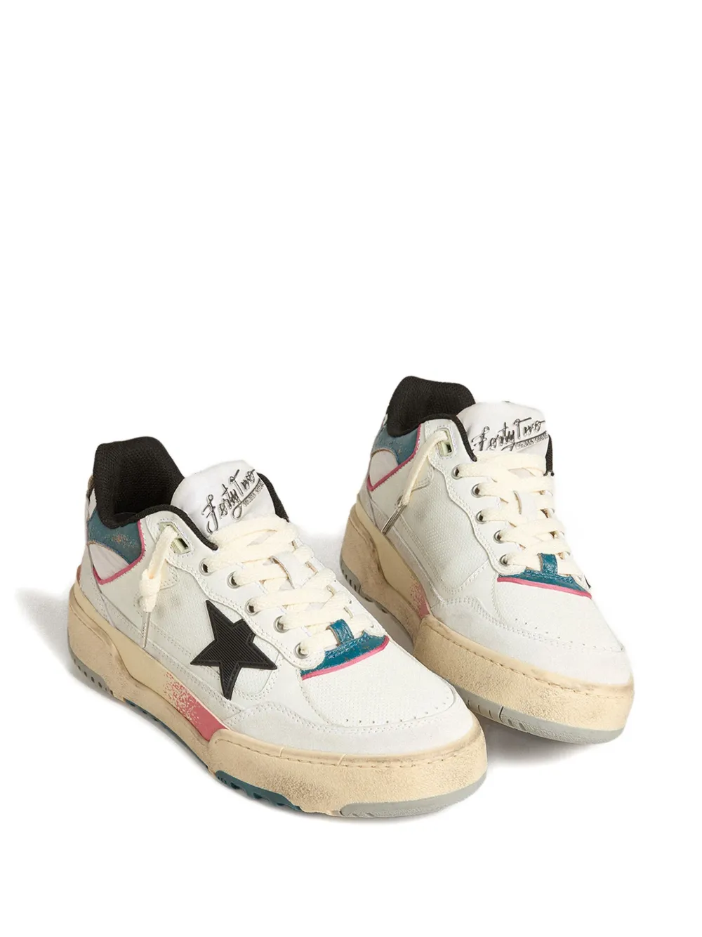 Кожаные низкие кеды на шнуровке GOLDEN GOOSE, нейтральный — фото 2