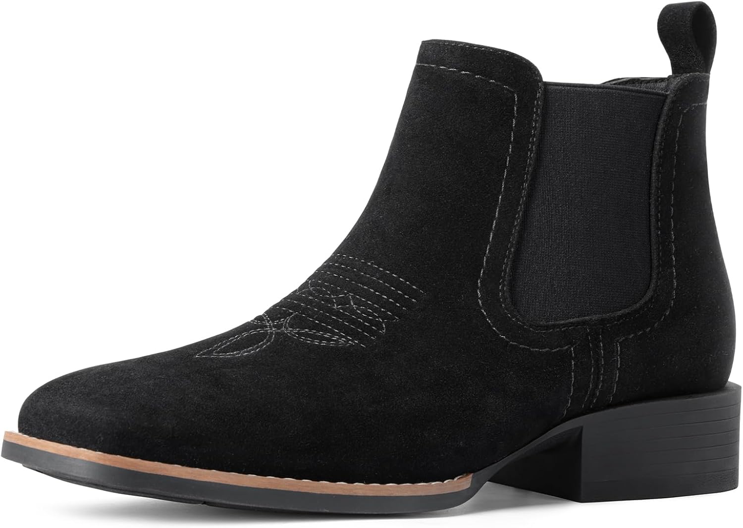 

Вестернскиe ковбойские сапоги для мужчин - мужские ботинки Челси с квадратным носком, короткие ковбойские сапоги для мужчин, повседневные ретро стильные ботинки Choiran, черный