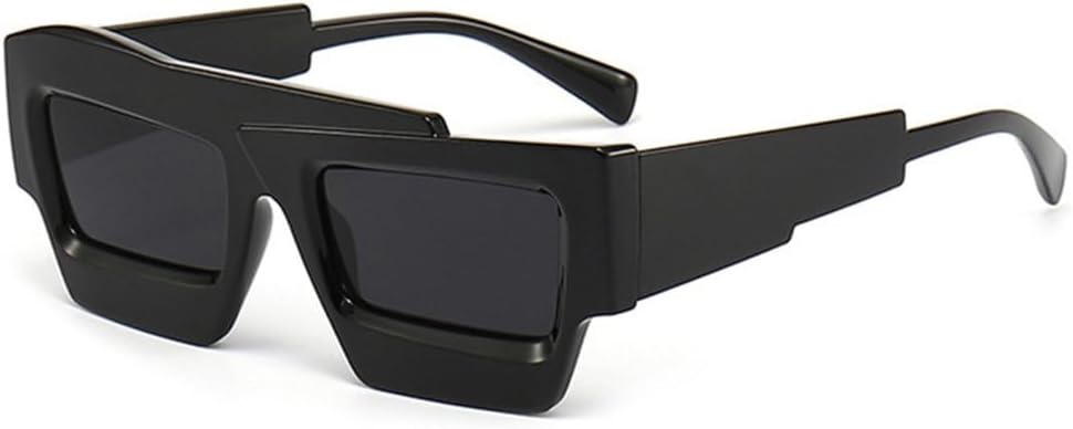 

LVTFCO Модные солнцезащитные очки неправильной формы для женщин, ретро-стиль, двухцветные, с защитой от УФ-излучения UV400, для мужчин, фиолетовые и розовые, Black Grey