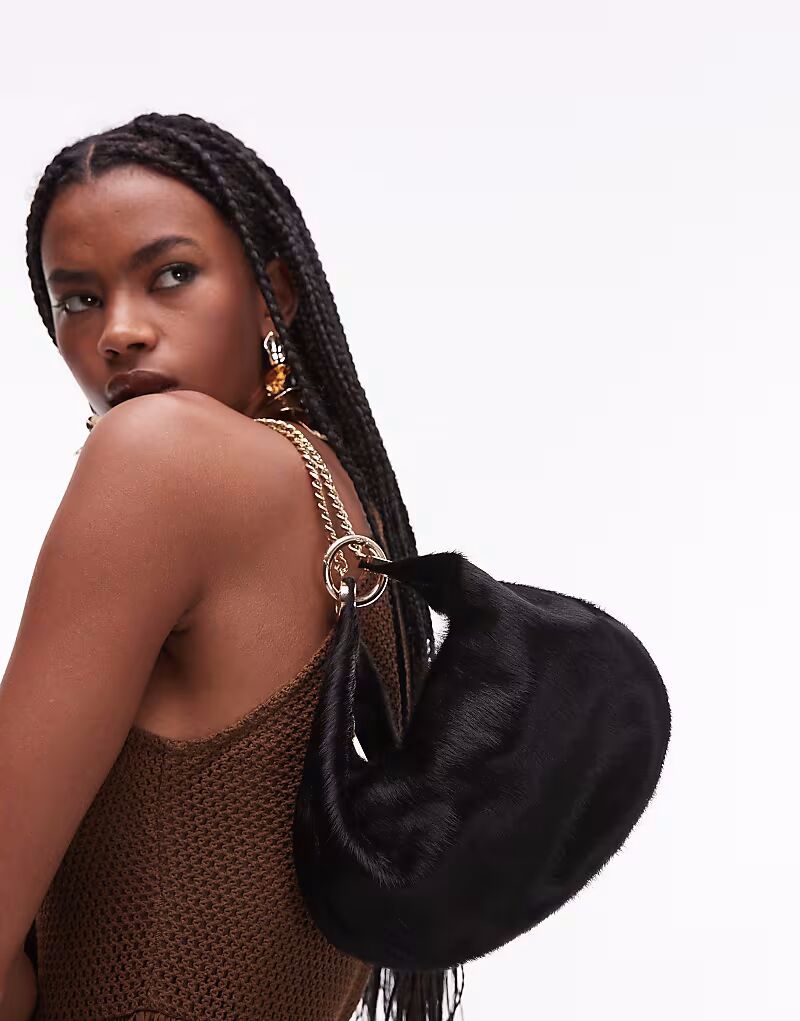 

Сумка-кошелек из натуральной кожи с золотой фурнитурой черного цвета Asos Design, Черный, Сумка-кошелек из натуральной кожи с золотой фурнитурой черного цвета Asos Design