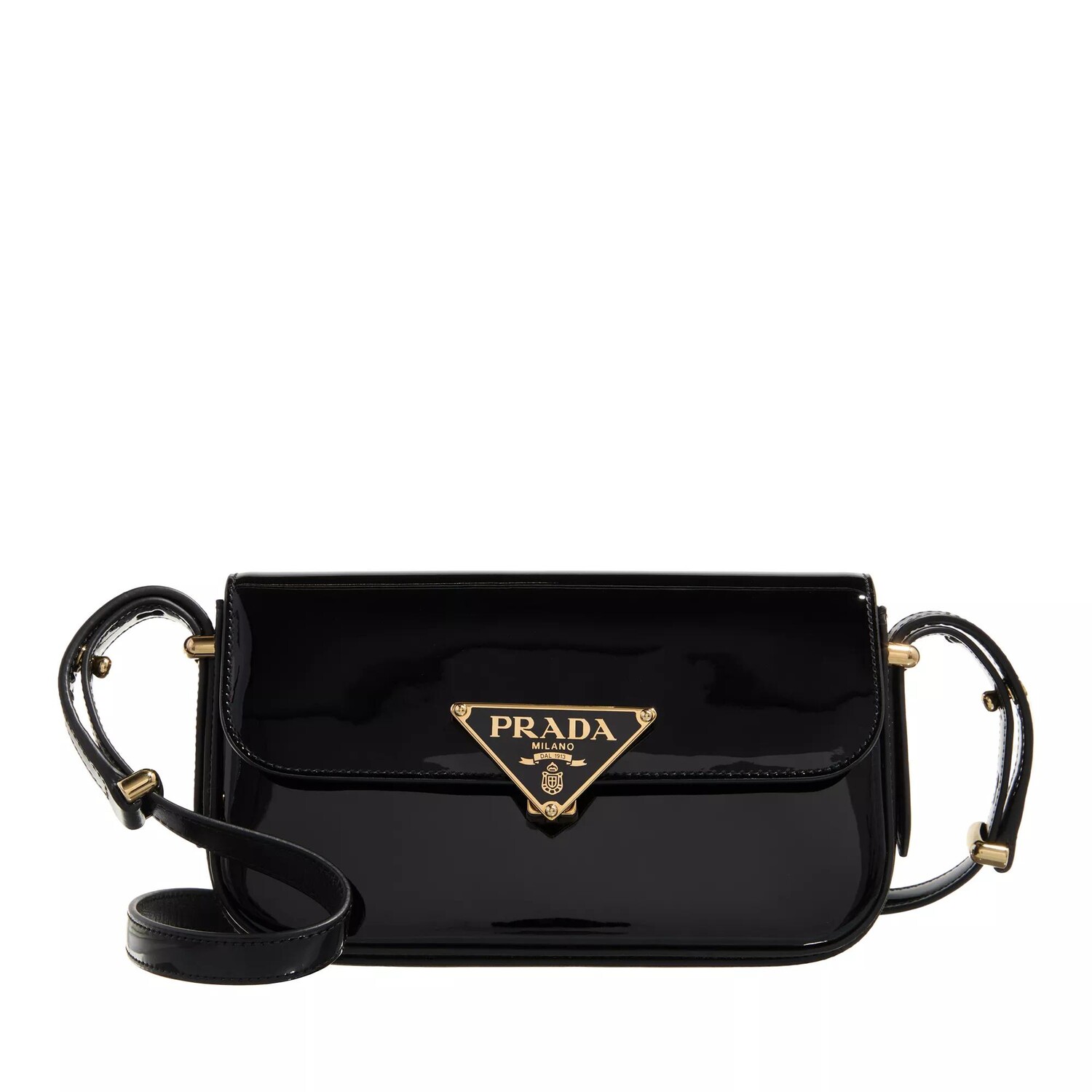 

Сумка на плечо из лакированной кожи Prada, черный