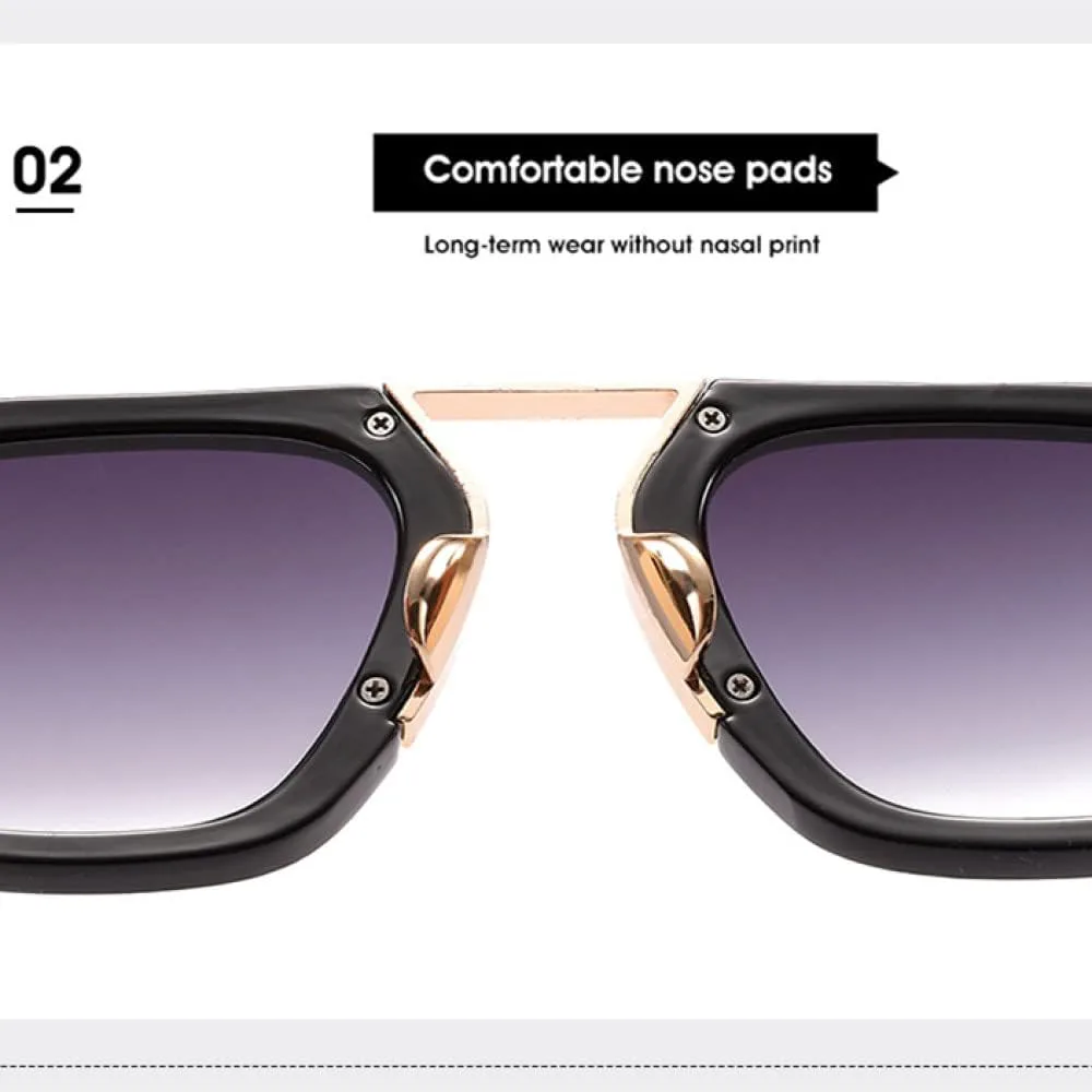 

Винтажные солнцезащитные очки в крупной оправе для мужчин и женщин, металлические, с одинарным градиентом, защита от УФ-излучения UV400 LANGSER, Tea Douhua Tea