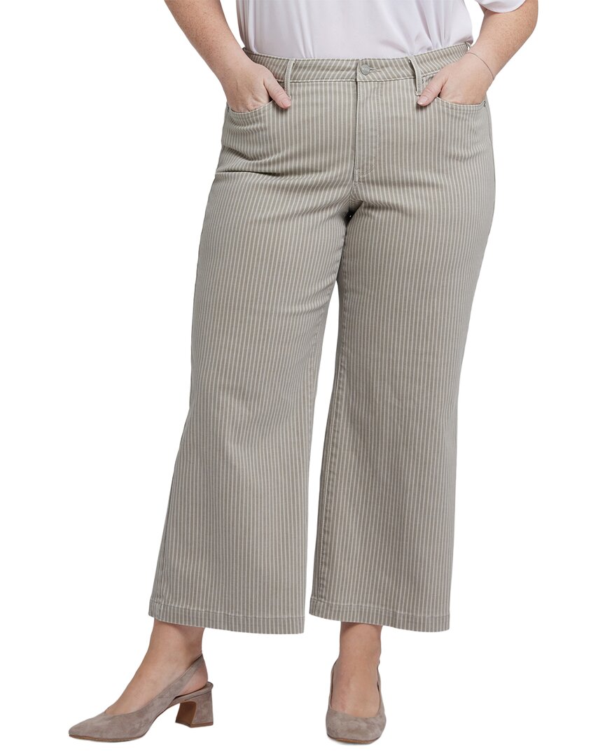 

NYDJ Plus Teresa Hidden Lodge Stripe Wide Leg Jean, серый