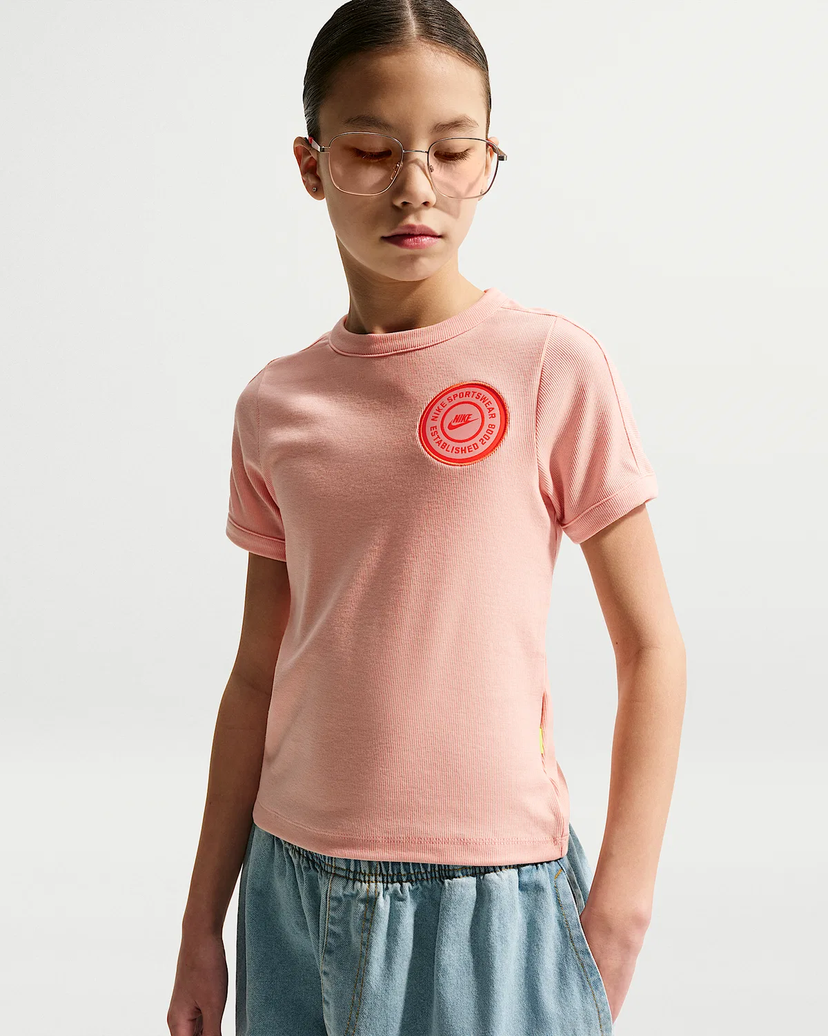 Детская (для девочек) футболка с коротким рукавом Nike Sportswear, Arctic Orange/Arctic Orange/Arctic Orange/Turf Orange