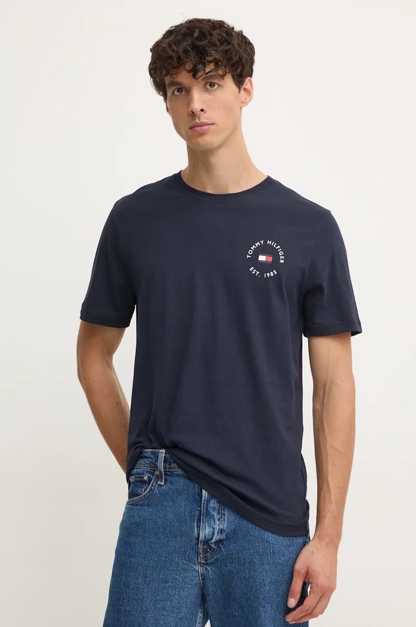 

Хлопковая футболка Tommy Hilfiger, темно-синий