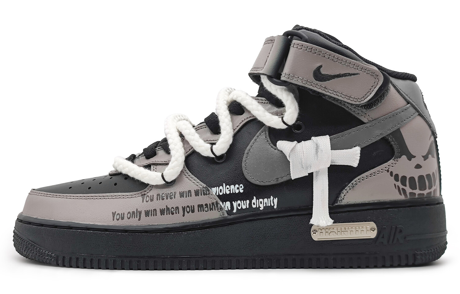 

Кроссовки Nike Air Force 1 Skateboard Shoes Men Mid-Top Black/Gray